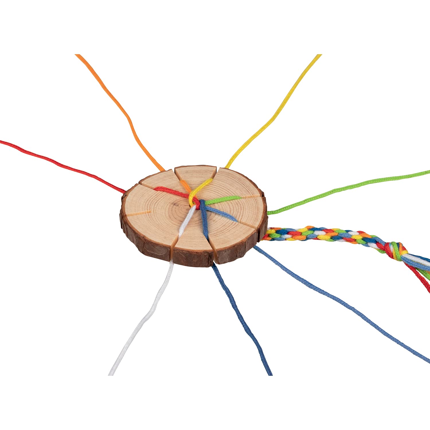 Goki 58484 Knitting Washer Diameter 7 cm, Wood, 7 Threads, Multi-Coloured