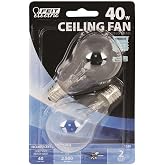 Feit Electric Bp40a15n/Cl/Cf 40 Watt Clear Ceiling Fan Light Bulb 2 Count