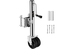 POXURIO 2000 lbs Heavy Duty Boat Trailer Jack with 12" Lift, Bolt-On Mounting, Swivel Wheel & Upgraded Design for RV, Boat, Trailer, Camper，Easy to Install & Durable