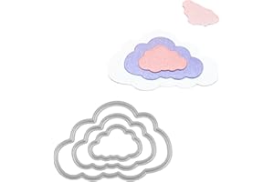 YKW Cloud Metal Cutting Dies Stencil DIY Scrapbooking Embossing Tool DIY Paper Cards Album Decoration Etched Dies Craft, Metallic Silver Special Die Cutting
