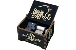 Beauty and The Beast Music Box- 18 Note Mechanism Antique Carved Wooden Music Box Crafts (Beauty and The Beast)