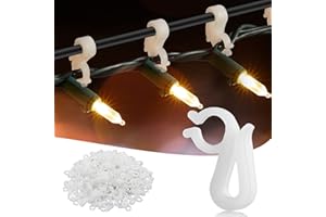 Brightown Christmas Light Clips Outdoor, 200 Pack Mini Gutter & Shingle Clips for Hanging C9 C7 Christmas String Lights, Roofline, House, Yard, Eaves, Holiday Decorations