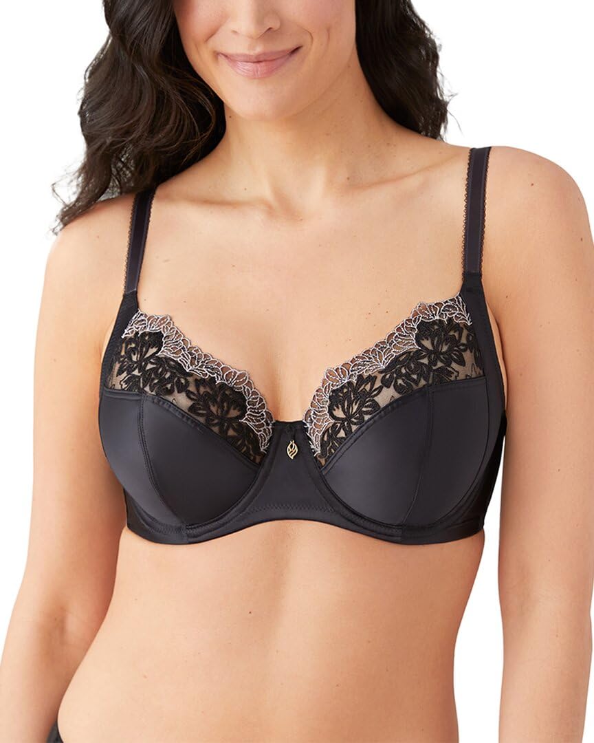 Wacoal Women’s Side Note Full Figure Underwire Bra, Black, 34DD
