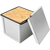 TA BEST Pullman Loaf Pan with Lid Non-stick Square Smooth Toast Box Aluminized Steel Bread Pan with Lid,3.94x3.94x3.94in(10CM)