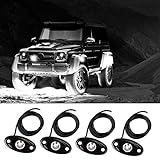 Rock Lights,Off-road Lights with 4 Pods CREE LED Lights for JEEP Truck ATV SUV 4x4 Underbody Glow Lights White