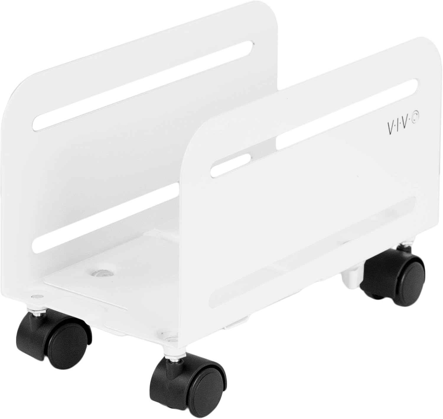VIVO Black Computer Tower Desktop ATX-Case, CPU Steel Rolling Stand, Adjustable Mobile Cart Holder with Locking Caster Wheels (CART-PC01) : Office Products