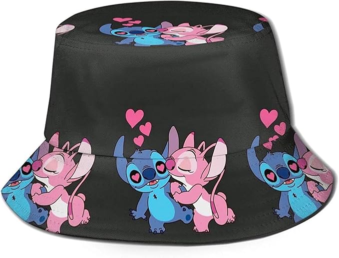 GOSMAO Bucket Hat Stitch Love Impreso Packable Summer Outdoor Cap Sun