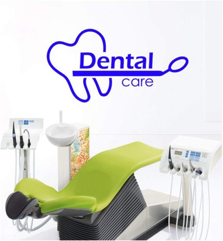 dpalq Dental Care Wall Sticker Stomatology Clinic Sign Window Decal Tooth Healthcare Vinyl Art Decorations for Office Dentist 80X42Cm