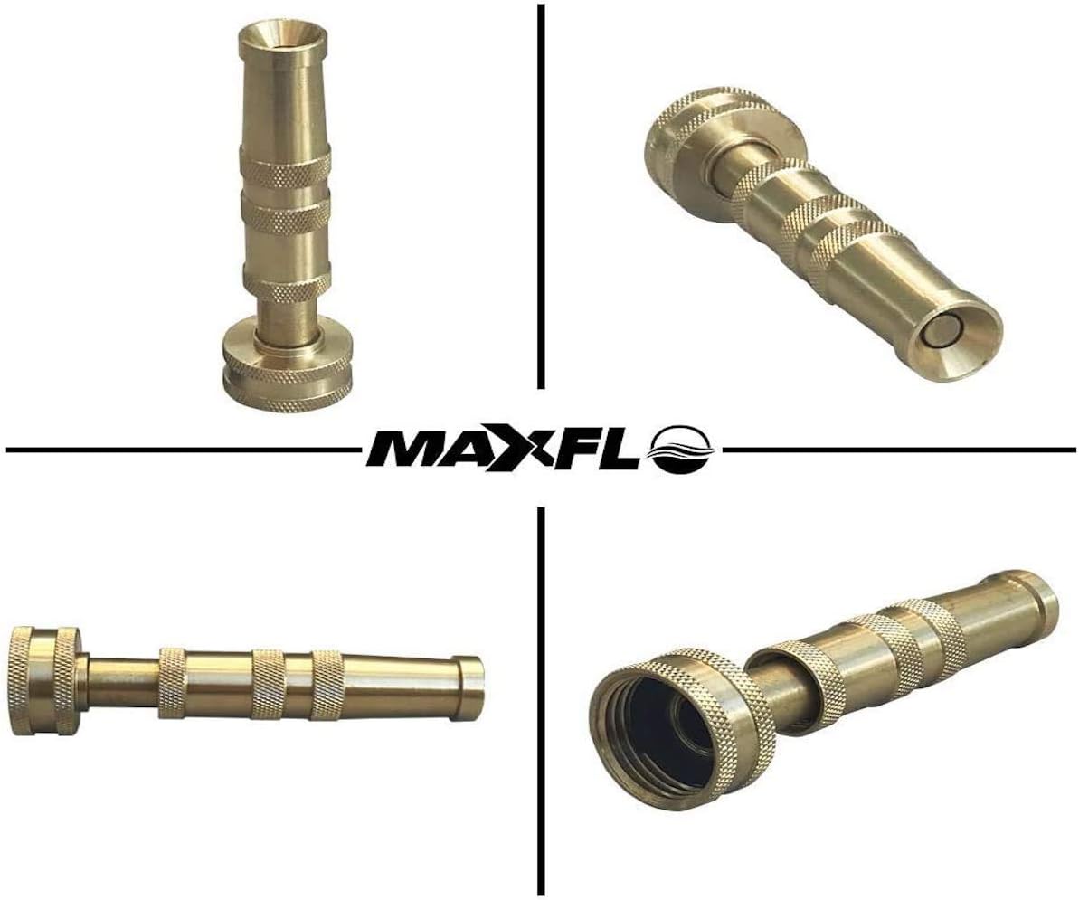 MAXFLO High Pressure Hose Nozzle [2 Pack] Heavy Duty | Brass Water Hose Nozzles for Garden Hoses | Adjustable Function | Fits Standard Hoses, Garden Sprayer, Spray Nozzle, Power Washer Nozzle: Home Improvement
