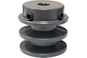 SEASAIL Double Groove Pulley/Sheave 2AK20-1/2 2"OD 1/2"Bore AK Fixed Bore Pulley Grey Compatible with A 3L & 4L (A & AX) V-Belts Cast Iron
