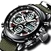MEGALITH Mens Watches Black Men Digital Analogue Waterproof Sports Big Face Military Army Wrist Watch Gents Alarm LED Stopwatch Multifunction Casual Watches
