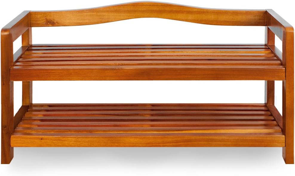 CASARIA® Shoe Rack, Brown, 2 Tier