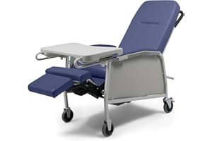 GRAHAM-FIELD Lumex 3-Position Medical Recliner, Reclining Geri Chair with Wheels, Royal Blue