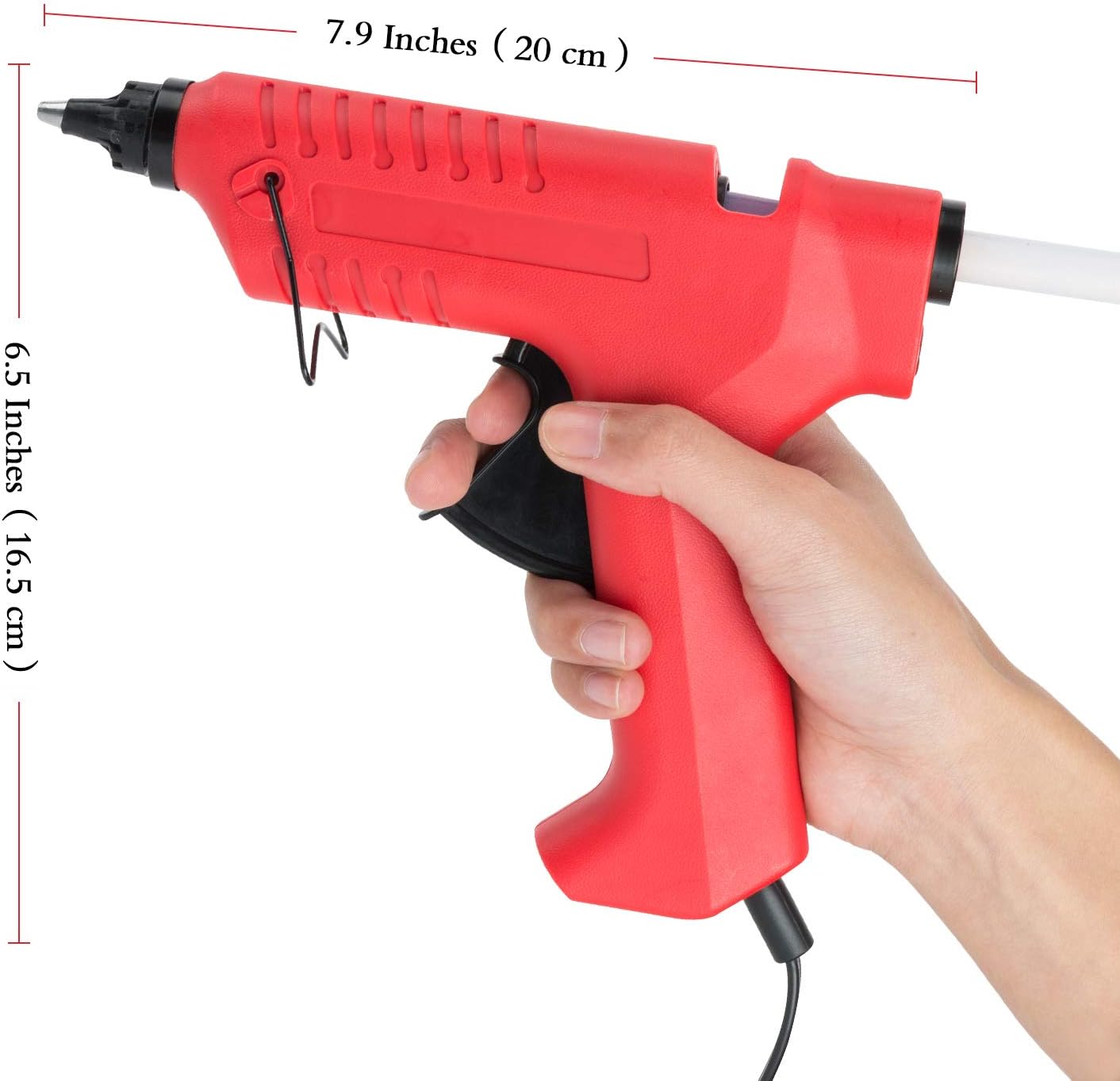 FL Hot Glue Gun, 80W High Temperature Hot Melt Glue Gun Kit with 15 pcs Glue Sticks, Packaging, DIY, Arts & Craft, Repairing and More, Red (FQ-188A)