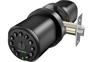 HOLOMARQ Door Knob with Keypad for Interior Combination Bedroom Door Lock 4 AA Alkaline Batteries Keyless Electronic Digital Coded Door Knob Sequra