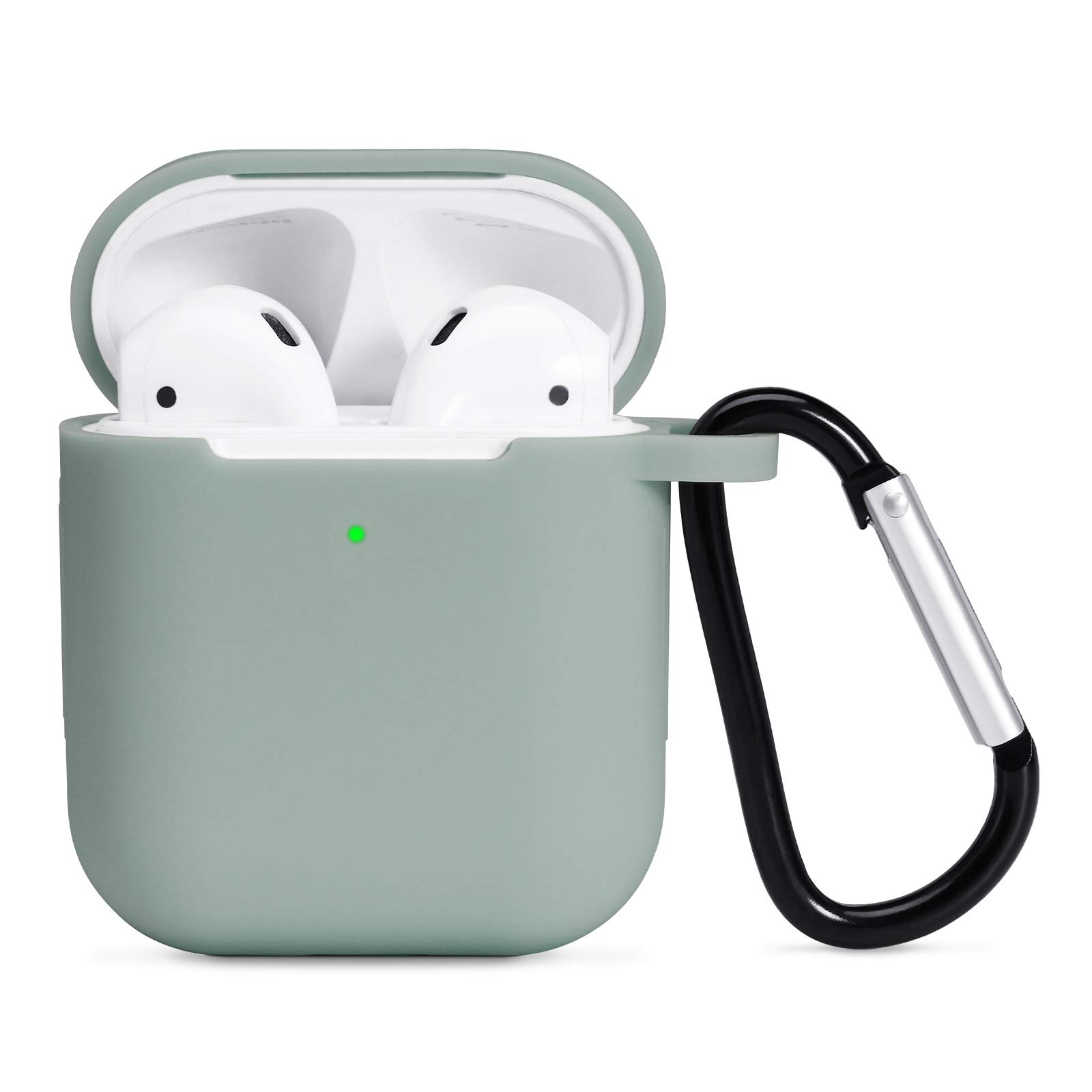 AKABEILA Compatible with AirPods 2 2019 & AirPods 1 2016 Case One Piece Soft Silicone Cute Cover Shockproof Protective Support Wireless Charging Front LED Visible