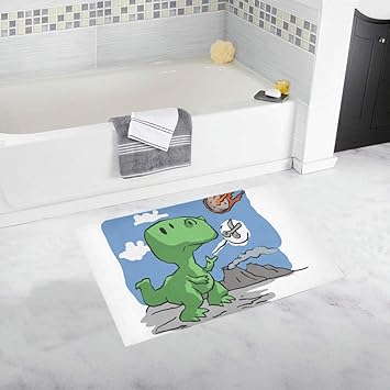 Kinhevao Weiche Rutschfeste Badezimmerteppichmatten Susse Cartoon Babyanimation Dinosaurier Badezimmerteppiche Fur Madchen Lustige Badematte Saugfahiger Mikrofaser Badezimmerteppich Gross Amazon De Kuche Haushalt