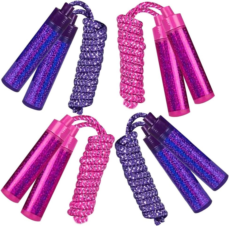 ArtCreativity 84 Inch Sparkle Jump Ropes, Set of 4, Vibrant