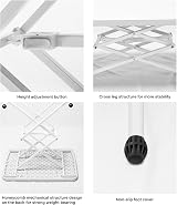 Warmiehomy Adjustable Height Folding Side Table, Portable Laptop Desk - White view 4