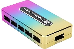 Thermalright Integrated ARGB Fan Hub, 10-Port 3 Pin PC Fan Controller, 5V Fan ARGB Hub, Support up to 10 Fans, SATA Power Cord Direct Input