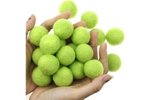 Zasy 30mm Needle Wool Felt Balls Foam Filled Wool Felt Pom Pom Home Decor DIY (Green)