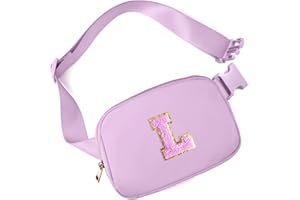 Gitus Gifts for 8 9 10 11 12 Year Old Girls Belt Bag Fanny Pack Crossbody Bags with Initial Letter Patch Cute Stuff Birthday Gifts for Teen Girls Women Personalized Trend Stuff (Lavender-L)