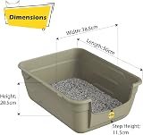 Cat Centre Grey Large Litter Tray with Scoop - Deep High Sides 50x38.5cm view 3