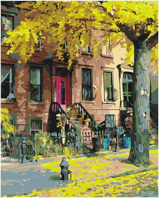 Diy Digital Pintura Por Numeros Paquete Bajo La Casa Del Arbol