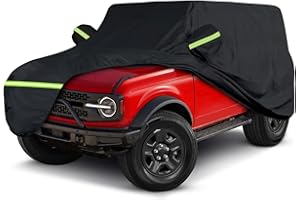 Q QUNSUNUS QUNSUNUS 6 Layer SUV Car Cover for Bronco 2 Door Car Cover Waterproof All Weather 210T Windproof Fit for Bronco 2021 2022