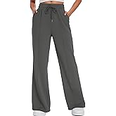 ALUWU Womens Sweatpants Wide Leg High Waisted Baggy Pants Drawstring Workout Active Joggers Lounge Pants with Pockets