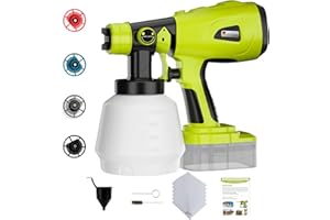 HISTELY Paint Sprayer for Ryobi One+ 18V Battery w/1000ML Large Container, Even Coverage, No Clogging, Handheld Cordless Painting Spray Gun for Small and Meduim Projects: Fence, Cabinets, Chairs(No Battery)