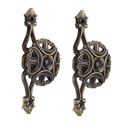 Generic 2x Flower Design Curtain Tiebacks Door Wall Mount Hanger Holder -Bronze