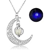 YHWQYR Moon Pumpkin Pendant Necklaces for Women Men Luminous Beads Glow Pendant Necklace for Women Halloween Jewelry
