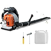 65CC Gas Powered Backpack Leaf Blower 2 Cycle 3.8HP Air Cooled Gasoline Cordless Petrol Powered Lightweight Leaf blowers for 