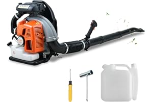 65CC Gas Powered Backpack Leaf Blower 2 Cycle 3.8HP Air Cooled Gasoline Cordless Petrol Powered Lightweight Leaf blowers for 
