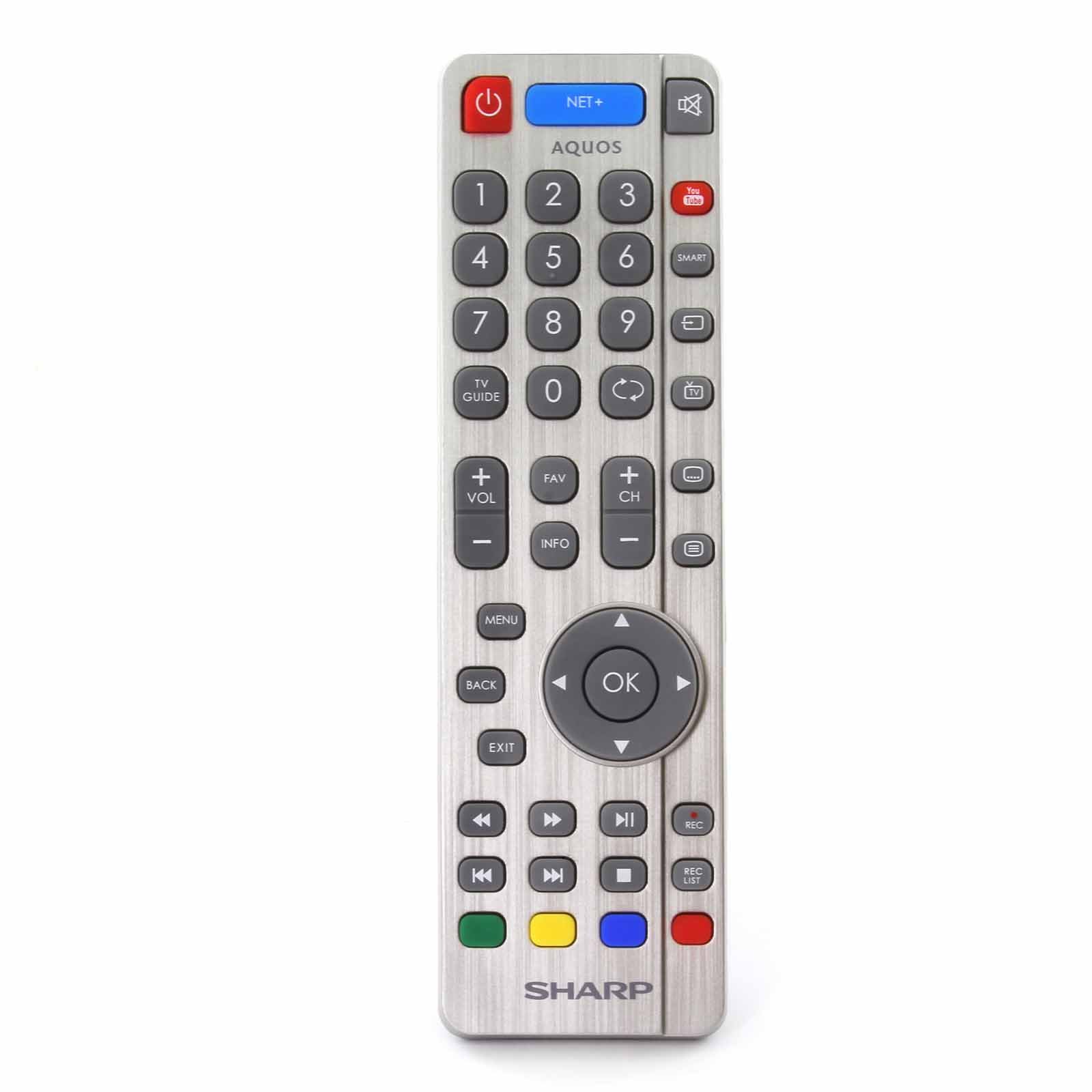 Sharp Aquos SHW/RMC/0111 Genuine Remote Control for LCD LED 3D HD Smart TV'S with Youtube NET+ Buttons