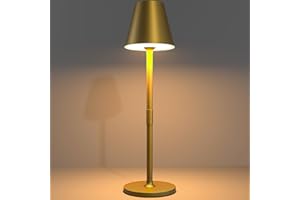 Timjorman LED CordlessTable Lamp,4000mAh Rechargeable Battery Desk lamp,3 Level Brightness Portable Night Light, Minimalist Design, for Couple Dinner/Coffee Table/Restaurant/Bedroom(Bronze)