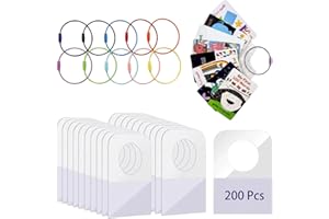 Jeachan Card Holder for Yoto Cards Rings and Tabs 200 PCS Self Adhesive Tabs with 10 Loops Kids Travel Carrier of Yoto Accessories Card Holder Case Storage