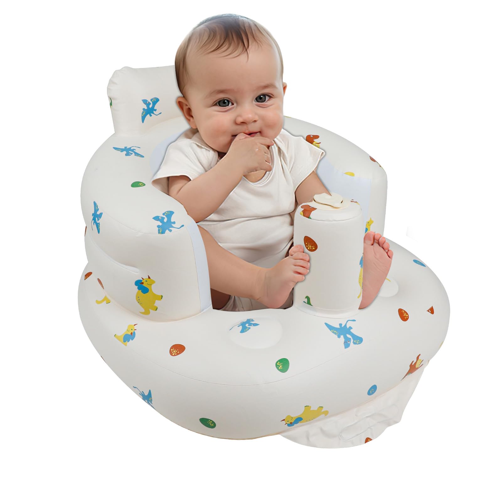 Photo 1 of EKEPE Inflatable Baby Chair with Built in Pump for Babies 3 Months & Up, Baby Floor Seats for Sitting Up, Blow Up Baby Seats for Infants - Dinosaur