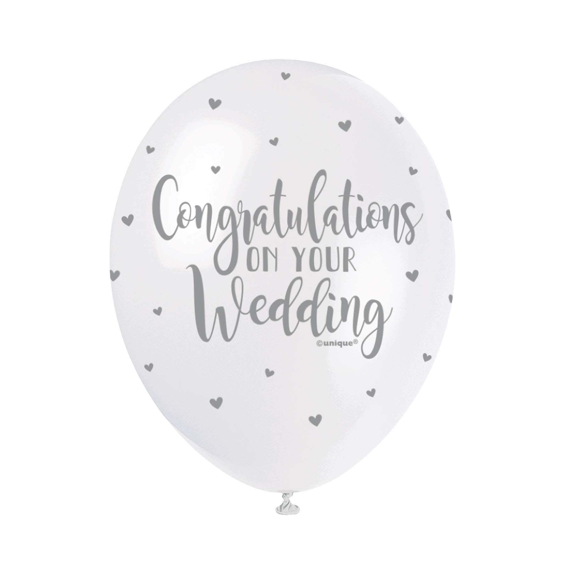 White Wedding Latex Balloons (30cm) Pack of 5 - Elegant Celebration Decorations for Special Day
