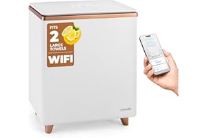 SereneLife WIFI Luxury Rectangle Towel Warmer - Spa & Bathroom Towel Heater with Custom Fragrance, Auto Shut-Off, Fits 2 large Towels, Blankets, Bathrobes, PJ's - Perfect Gift for Him & Her