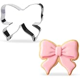 CORNER LACE Bow Cookie Cutter - Cookie Biscuit Cutting Mold 3.03" &times; 2.64" | Stainless Steel Biscuit Cutting Mold, Birthday Baby Bridal Shower DIY Craft, Wedding Party Baking Supply, Coquette Ribbon Bow