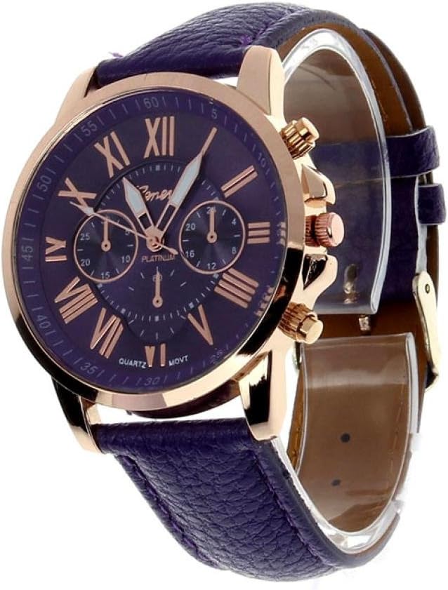 Bestoppen Watches,Women Quartz Wrist Watch Ladies Quartz Casual Female Analog Bracelet Wrist Watch for Girl and Women Fashion Wristwatch Roman (Purple)