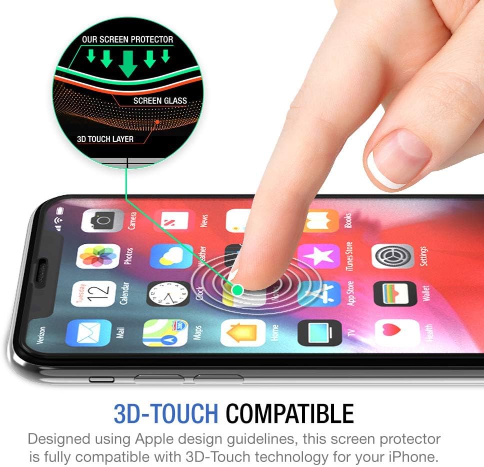 TETHYS Glass Screen Protector Designed for iPhone 11 / iPhone XR (6.1") [Edge to Edge Coverage] Full Protection Durable Tempered Glass Compatible iPhone XR/11 [Guidance Frame Include] - Pack of 3