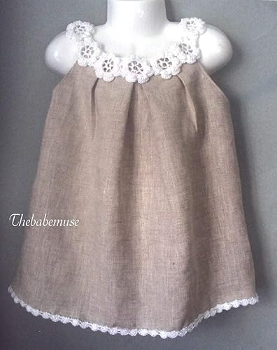 white linen flower girl dress