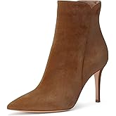 JANSEVEN Women's Heeled Ankle Boots Stiletto High Heel Booties Pointed Toe Comfortable Sexy Classic Short Boots