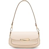 Anne Klein Women's Sculpted Plaque East West Small Shoulder Bag, Pearl White