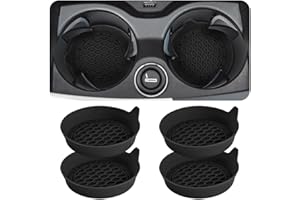 Zpana 4PCS Car Cup Holder Coasters, Silicone Non-Slip Vehicle Cup Recessed Mats, Sift-Proof Automotive Interior Drink Insert Decor Accessories, Universal for SUV, Sedan, Truck (Black)