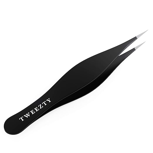 Percision Tweezers for Ingrown Hair by Tweezty Best Stainless Steel Professional