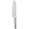 HENCKELS Modernist Razor-Sharp Hollow Edge Santoku Knife 7 inch, German Engineered Informed by 100+ Years of Mastery, Gray